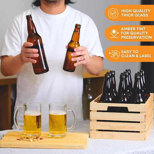 Miniatura 4 de Suministro de botellas de cerveza Amber (pack de 24 unidades), 12 onzas, de elaboración casera, de Moster Brew