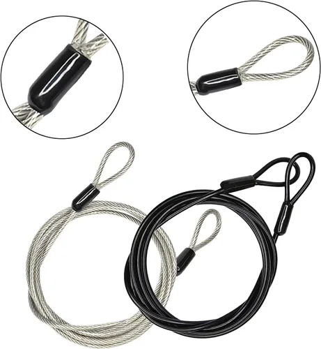 Miniatura 2 de GOMRQING Cerradura de cable de seguridad para viajes al aire libre, 0.118 in, 78.7 in, 6.6 pies de largo, cable de seguridad trenzado recubierto