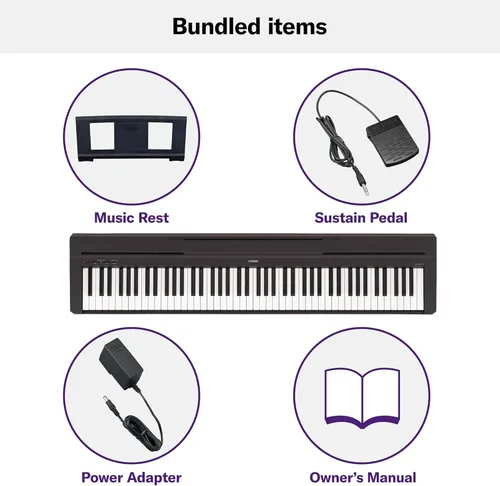 Miniatura 6 de Yamaha P71 - Piano digital con pedal de sostenido y fuente de alimentación (88 teclas)