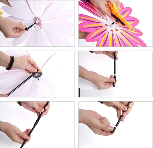 Miniatura 4 de 6 molinillos de girasol para césped, molinillos de viento, molinos de viento grandes para jardín, patio, decoración al aire libre