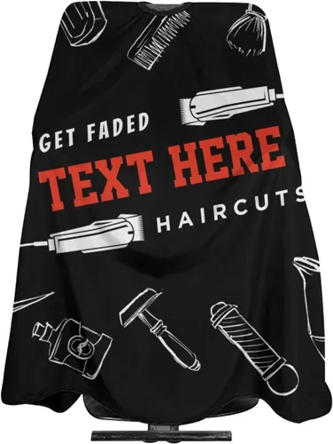 Capa de peluquería personalizada con tu nombre de texto, logotipo, delantal de corte de pelo, unisex, capa de corte de pelo, para hombres y mujeres