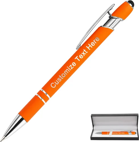 Miniatura 73 de Bolígrafos personalizados a granel con punta de lápiz capacitivo, 12 bolígrafos personalizados con logotipo de mensaje con nombre, bolígrafos