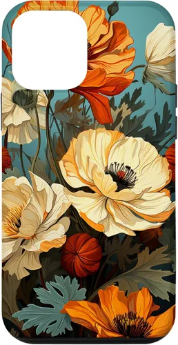 Miniatura 16 de Funda de flores mexicanas para iPhone 12 Pro Max Marigold Flower and Teal Aqua Blue Cyan
