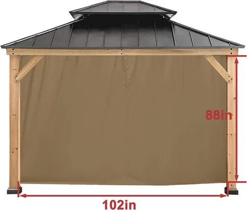 Miniatura 7 de Coastshade Panel de toldo de pérgola de repuesto para pérgola de 8 pies, paneles de privacidad para cenadores con 10 anillos de cortina y ganchos