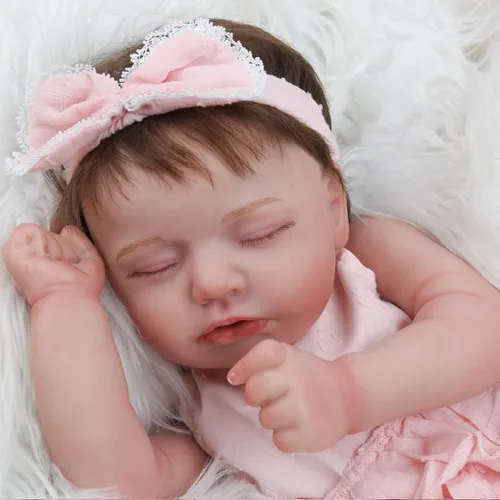 Miniatura 7 de Muñecas Reborn – Muñeca de bebé recién nacida realista de 20 pulgadas, cuerpo de tela hecha a mano, con peso suave, juego de regalo pintado avanzado