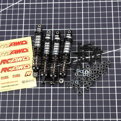 Miniatura 5 de RCAWD 7075 Amortiguadores de 80mm Universales para 1/10 RC Crawler, Mejoras para SCX10 I II III Pro 90046 AXI231017 TRX4 TRX6 Redcat D90 MST RC Negro