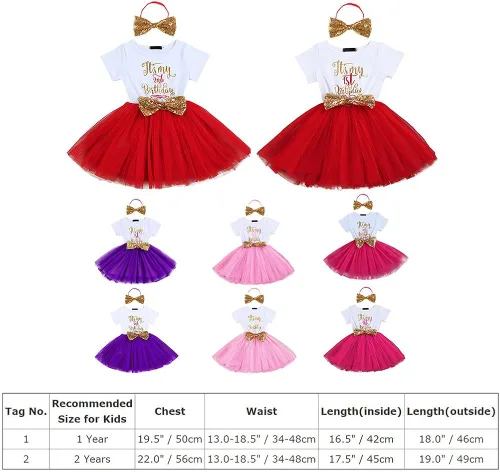 Miniatura 5 de Its My 1st2nd Birthday Cake Smash - Vestido de fiesta para bebés y niñas vestido de tutú con lazo de lentejuelas brillantes con diadema