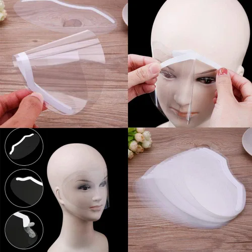 Miniatura 4 de EBANKU 50 unidades de protectores faciales de ducha Microblading, protectores faciales desechables, máscaras de maquillaje para laca