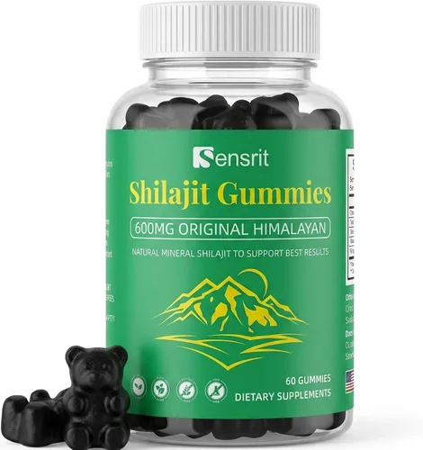 Shilajit Gummies 600mg | Resina Shilajit pura del Himalaya | Energía natural, resistencia, claridad mental y apoyo de vitalidad para hombres y