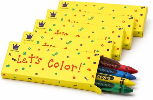 CrayonKing 50 juegos de 4 paquetes (200 lápices de colores a granel), en caja para un fácil almacenamiento y regalo, no tóxico, colores surtidos,