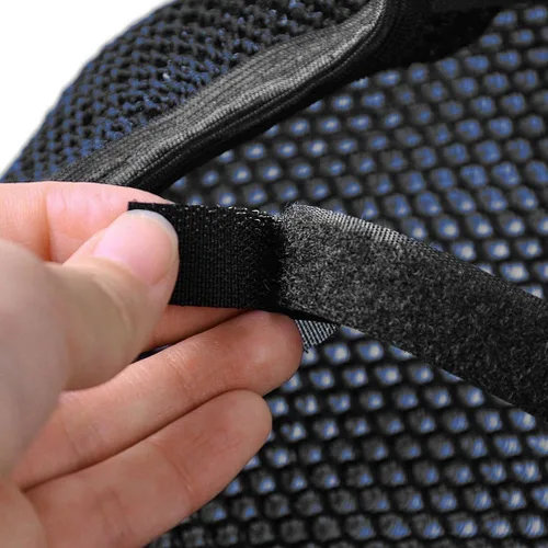 Miniatura 4 de Funda de Asiento para Motocicleta Scooter Ciclomotor Cojín Antideslizante de Asiento Tela de Malla Espaciadora 3D (XXL, Negro Azul)