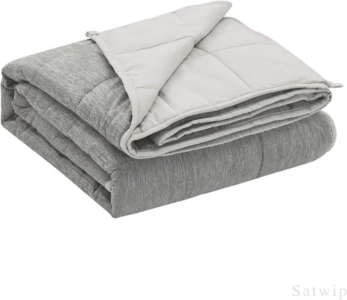 Satwip - Manta con peso de 10 libras tamaño individual, manta con peso refrescante para personas que duermen calientes, jersey de moiré fresco con