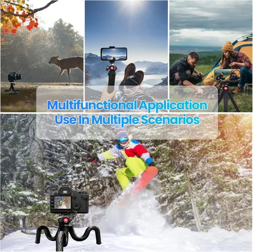 Miniatura 7 de Trípode para iPhone, trípode flexible Goocong para cámara de teléfono celular con soporte para teléfono celular Samsung Google Smartphone, cámara