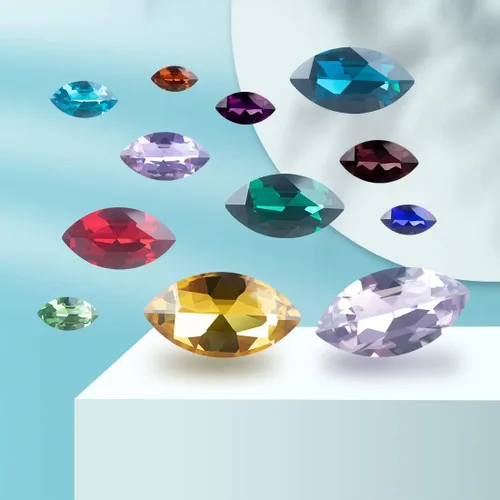 Miniatura 2 de Diamantes de imitación grandes de cristal de 0.512 x 1.063 in, piedras preciosas en forma de ojo de caballo para manualidades, fabricación de joyas