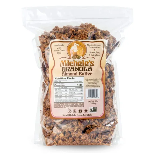 Miniatura 14 de Michele's Granola Mantequilla de almendras, hecha a mano, grano entero, vegano, sin gluten y sin OGM, bolsas resellables de 12 onzas, paquete de 6
