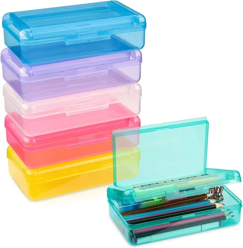Miniatura 20 de Meiikun Caja de Lápices, Cajas de Lápices de Gran Capacidad 2 Compartimentos, Estuche Rígido de Lápices con Tapa Hermética, Caja Organizadora de 1