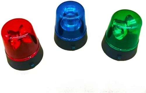 Miniatura 2 de anso Rotación azul LED policía coche baliza discoteca fiesta DJ lámpara DIY luz de alerta roja (rojo)