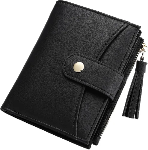 Miniatura 13 de yiijay Billetera pequeña para mujer, con bloqueo RFID, plegable, delgada, de cuero, para tarjetas de crédito, billetera pequeña con bolsillo