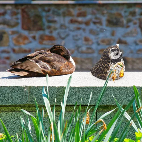 Miniatura 5 de Ocultador de llave de repuesto decorativo para casa de búho sintético, adorno para jardín o patio