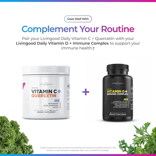 Miniatura 6 de Livingood Daily Suplemento en polvo de vitamina C de alta dosis, 2,600 mg de ácido ascórbico en polvo que apoya la inmunidad y la salud de la piel