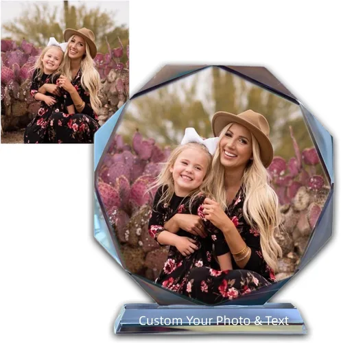 Foto de cristal personalizada, regalos personalizados para el día de la madre, cumpleaños, boda, imágenes y texto personalizables, fotos de vidrio
