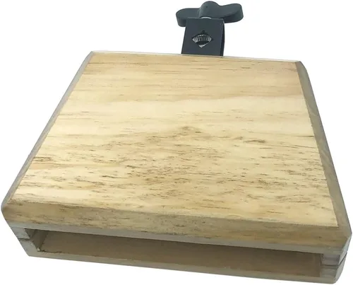 Miniatura 3 de Bloque de madera de 6.9 pulgadas de madera de bloque de percusión de mano para montaje de tambor de percusión de 3/8 pulgadas, accesorios de soporte