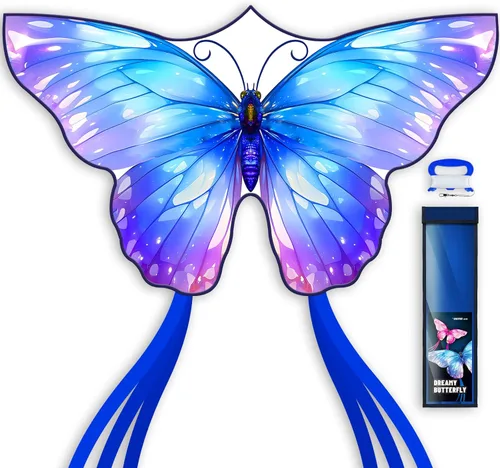 SGftre Cometa de mariposa para niños y niñas, fácil de volar, juguete perfecto para niños y adultos, ideal para diversión en la playa y actividades