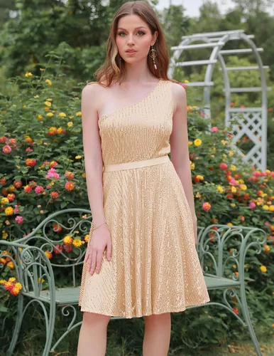 Miniatura 3 de BeryLove Vestido de lentejuelas para mujer, con purpurina brillante, un hombro, vestido de fiesta, club, vestido de fiesta bodycon vestido