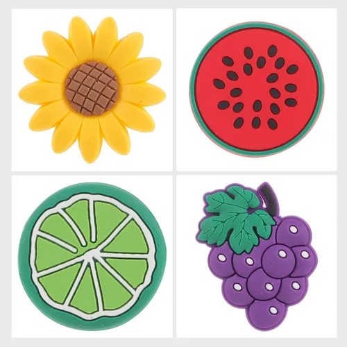 Miniatura 5 de SEWACC 12 puntas de pajita, 12 unidades, girasol, uva y sandía, tapones para pajilla, tapones de silicona para pajitas, protectores de pajitas