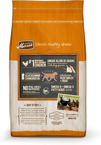 Miniatura 2 de Merrick Healthy Grains - Alimento seco prémium para perros adultos, croquetas saludables y naturales con pollo y arroz integral, bolsa de 12.0 libras