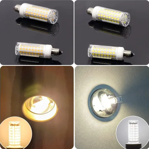 Miniatura 8 de Bombilla LED E12 de 7 W equivalente a 75 W halógena, regulable de 120 V 730 LM, base de candelabro T3/T4, bombillas para ventilador de techo, Blanco