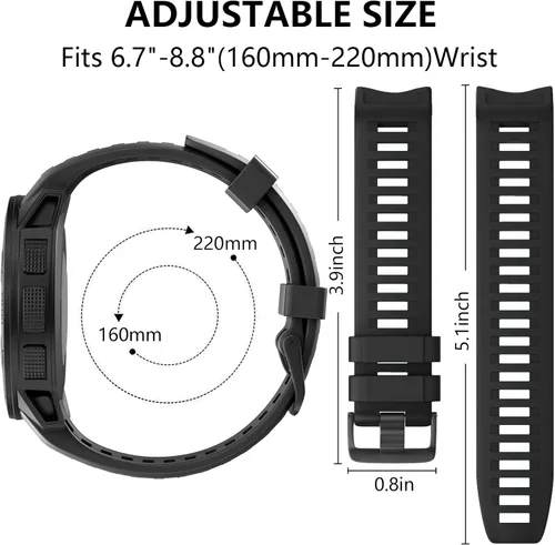 Miniatura 6 de Compatible con Garmin Instinct Band, correa de repuesto de silicona suave para Garmin Instinct 2/Solar/Tactical