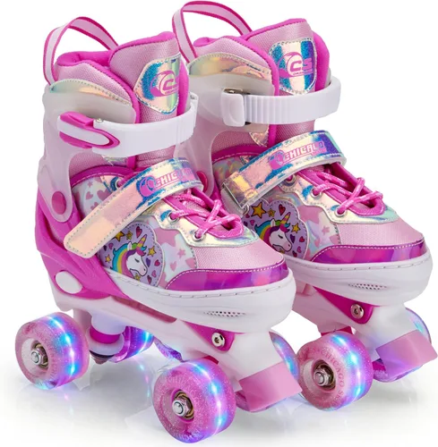 Miniatura 9 de Chicago Skates Glitzy - Patines de ruedas para niños, patines ajustables para niñas y niños, ruedas iluminadas, patines cuádruples duraderos
