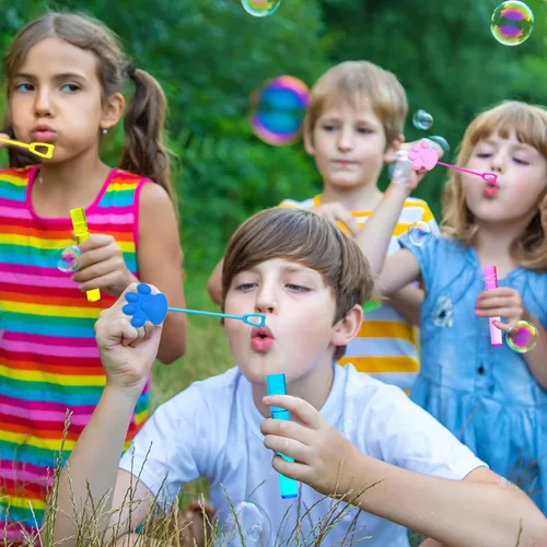 Miniatura 7 de uoyoi Regalos para Fiestas de Patas, 24 Piezas de Varitas de Burbujas con Huellas de Patas para Niños, Linda Varita de Burbujas para Mascotas Perro