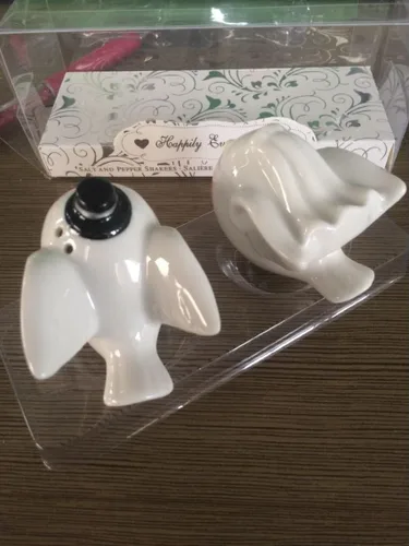 Miniatura 5 de Paquete de 50 saleros y pimenteros Kissing Love Birds, juego de salero y pimentero de cerámica para novios, recuerdos de fiesta de boda/regalos