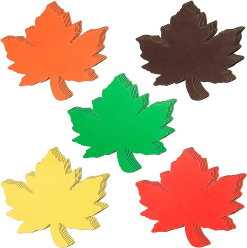 360 piezas de hojas de arce, recortes de papel de hojas de otoño, varios colores, hojas de otoño, troqueladas para otoño, Acción de Gracias,