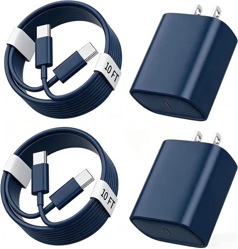 Miniatura 15 de Cargador para iPhone 17, 16, 15, carga rápida, cable de carga USB C de 10 pies de largo con bloque de carga rápida de teléfono tipo C de 20 W
