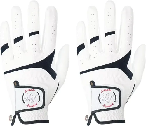 Miniatura 7 de Guantes de golf para hombre, cuero sintético de alta calidad, agarre estable, paquete de dos