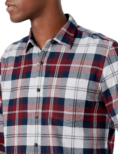 Miniatura 57 de Amazon Essentials Camisas de franela de manga larga para hombre, corte ajustado, a cuadros con botones