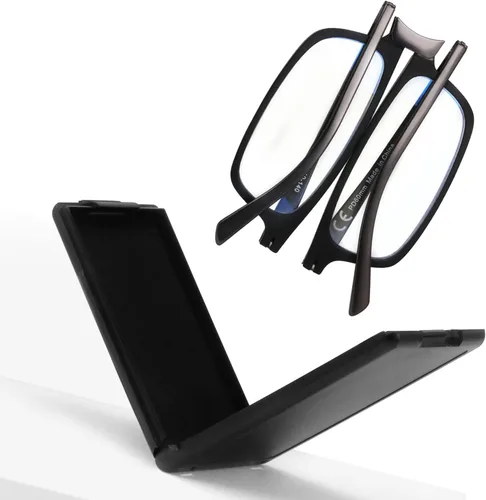 SKYOAK Evolved - Gafas de lectura plegables para mujeres y hombres, bloqueo de luz azul, anti fatiga ocular, plegables, portátiles, compactos, con