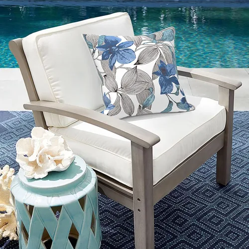 Miniatura 479 de Juego de 2 almohadas para exteriores de 16 x 16 pulgadas, repelentes al agua con interiores, para muebles de patio, hogar, jardín, geometría bohemia