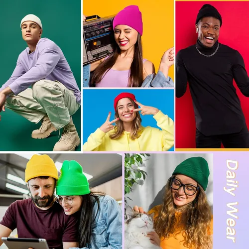 Miniatura 70 de American Trends Gorro para hombre y mujer, gorro de punto suave y lindo con diseño de calavera