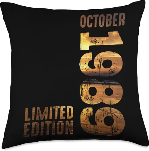 Miniatura 4 de Month October 1989 Retro Sunset 1989 Vintage 1989 Since 1989 Throw Pillow