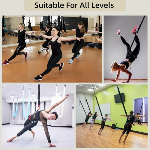 Miniatura 2 de Set de Fitness Bungee, Juego de Bandas de Resistencia Pesada, Equipo de Entrenamiento de Cuerda Bungee de Yoga Profesional 4D con 6 Tamaños