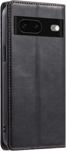 Miniatura 4 de Funda de cuero compatible con Google Pixel 7, compatible con Google Pixel 7 5G GVU6C GQML3 Flip Folio PU Funda de cuero negro