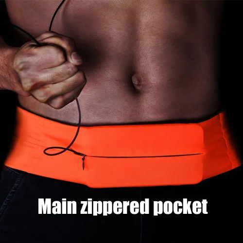 Miniatura 3 de Cinturón para correr para mujeres y hombres, riñonera para corredores. Bolsillos con cremalleras. Cinturón de dinero oculto para viajes. Cintura