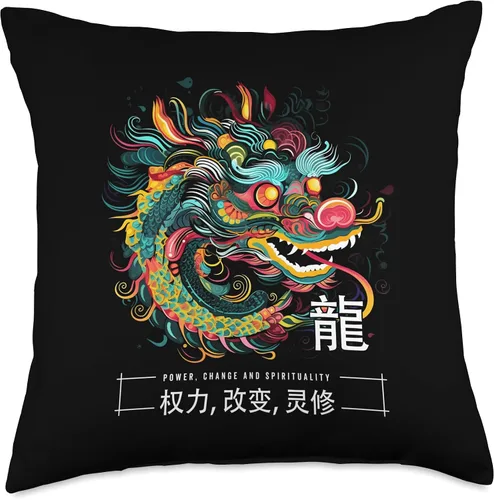 Miniatura 5 de Chinese New Year Of The Dragon 2024 Zodiac NS Dragon Zodiac Lunar Chinese New Year 2024 - Almohada de 16 x 16 pulgadas, multicolor