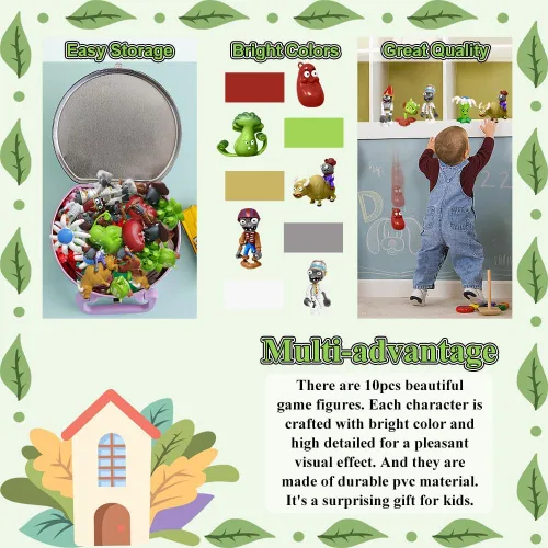 Miniatura 3 de Genqiang Juego de figuras de acción, 10 piezas de minifiguras, serie de juegos sorpresa, juguetes de PVC para niños y fanáticos, ideal