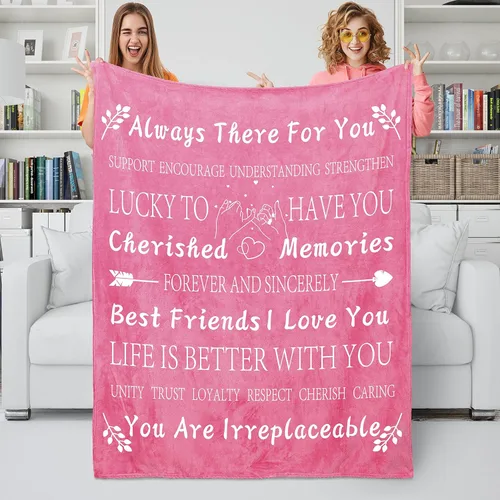 Miniatura 9 de Regalos de cumpleaños para mejores amigas, regalos únicos de amistad femenina, manta de forro polar de 50 x 60 pulgadas (Seablue)