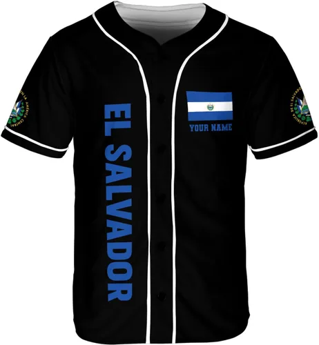 Miniatura 2 de Parvii Camiseta de béisbol personalizada de El Salvador Orgulloso, camiseta de El Salvador, camiseta de El Salvador, Jersey de El Salvador